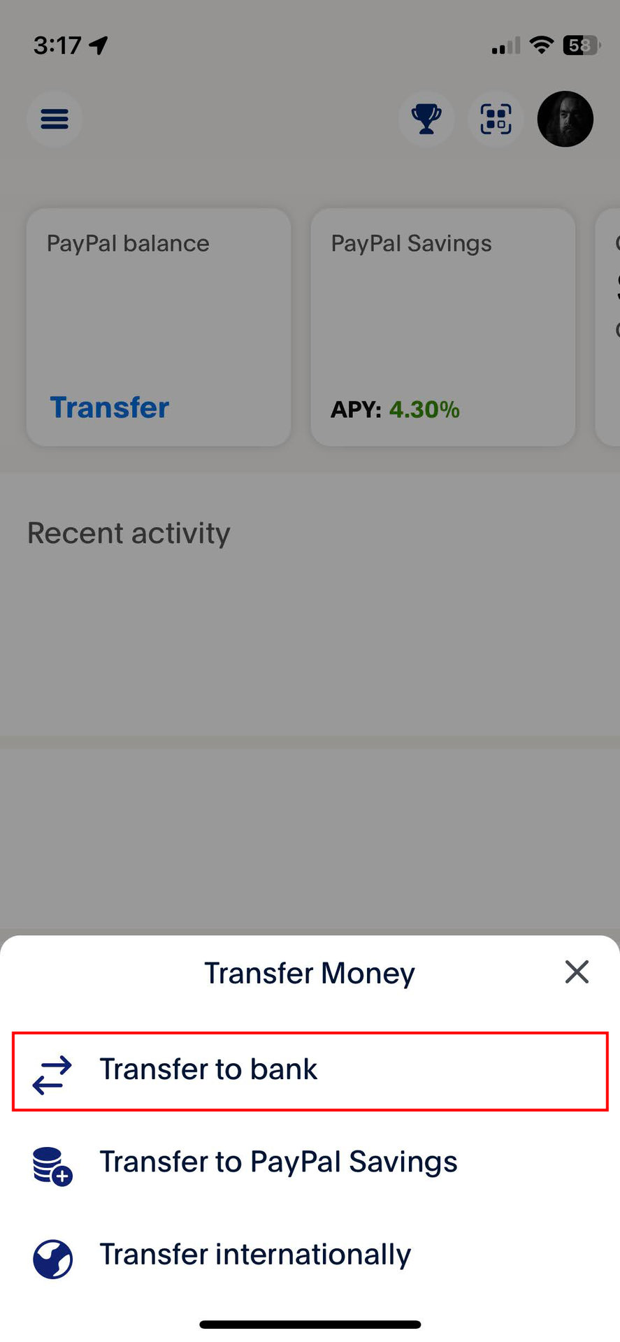 Transfer money from PayPal to your bank account 2