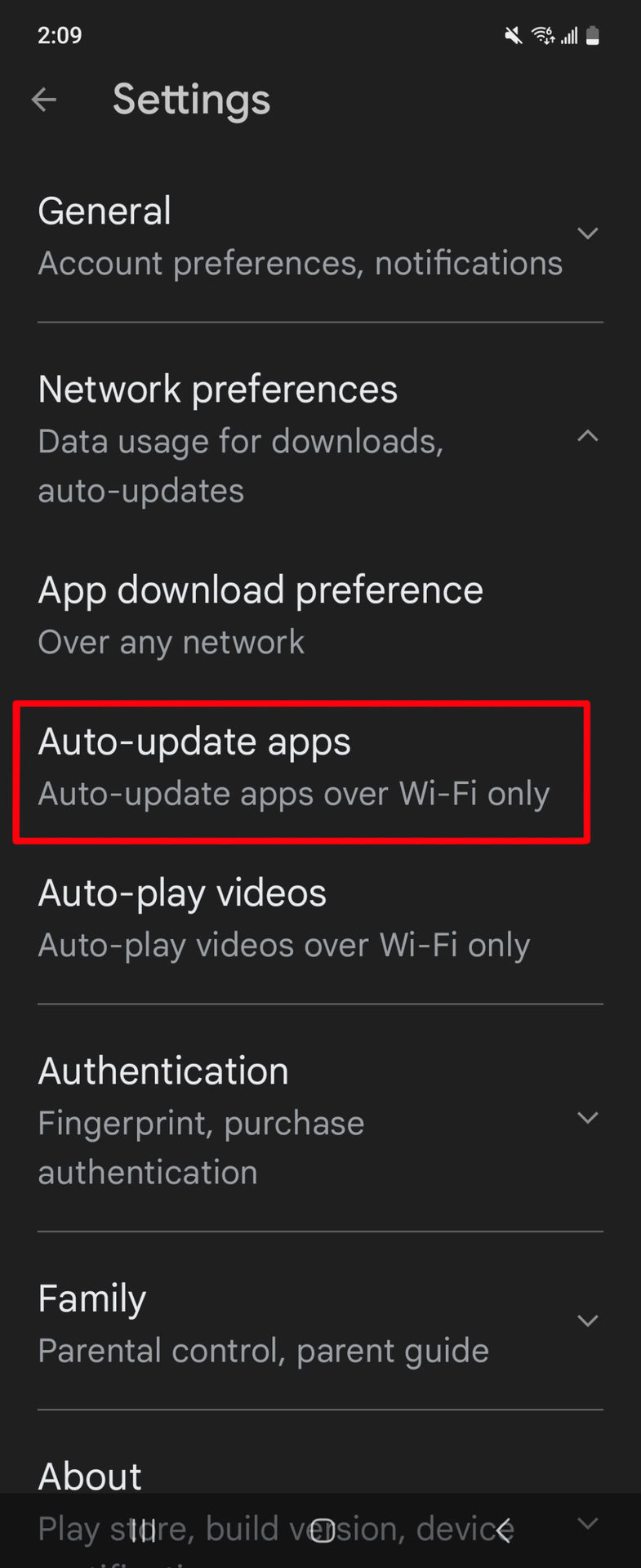 Update Android Apps Automatically Tap on Auto Update Apps