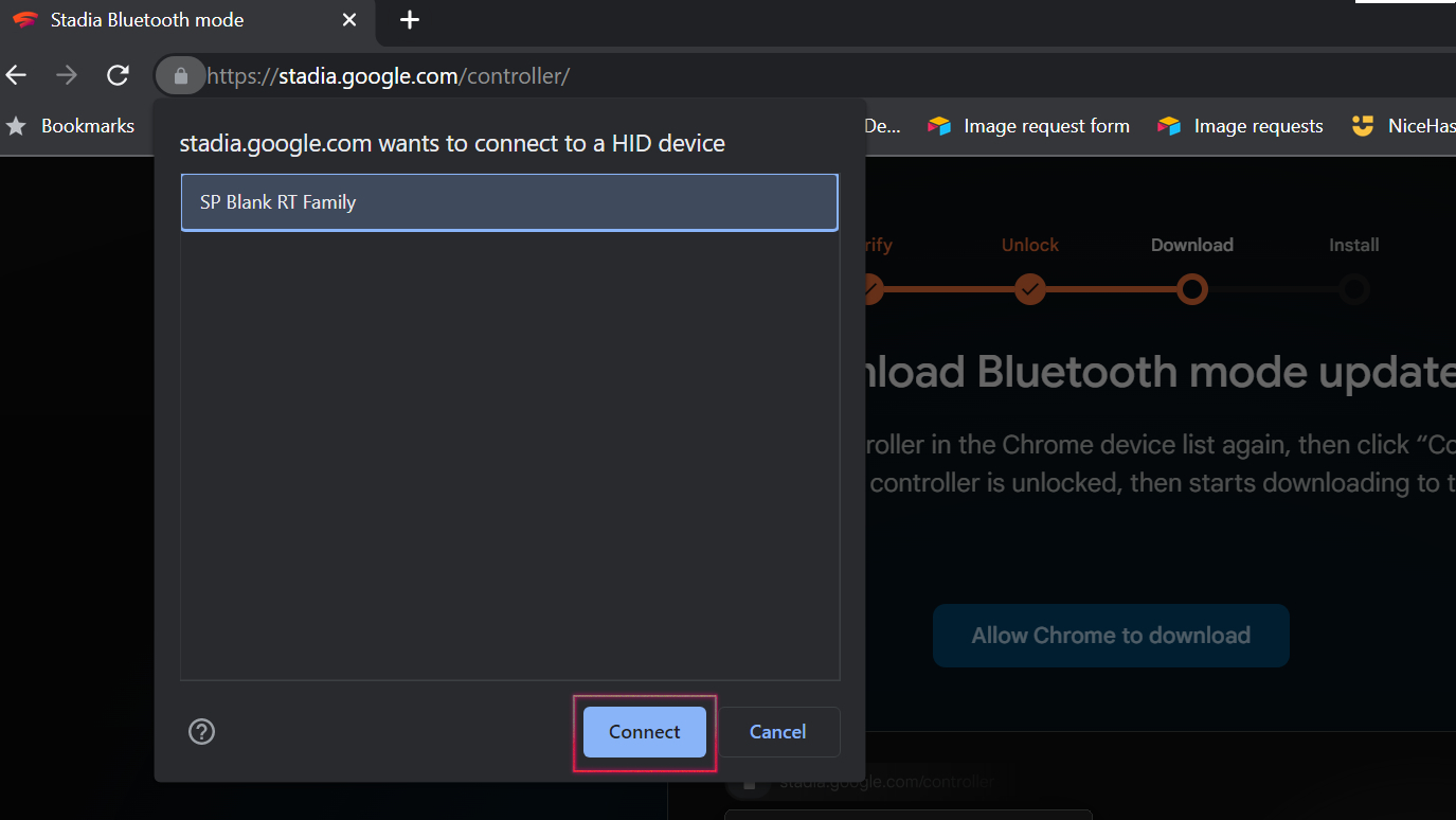 Update Stadia controller Bluetooth mode 9