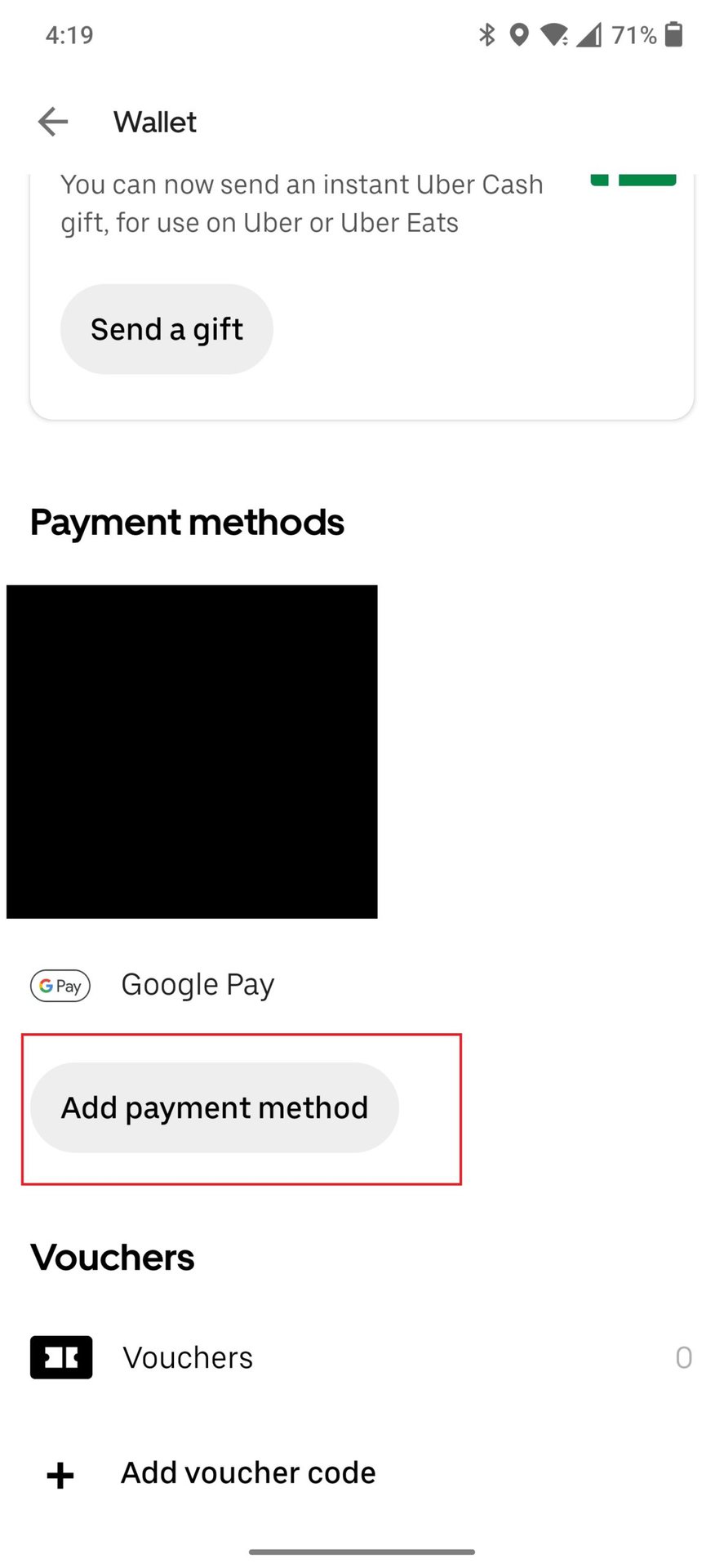 add payment method page