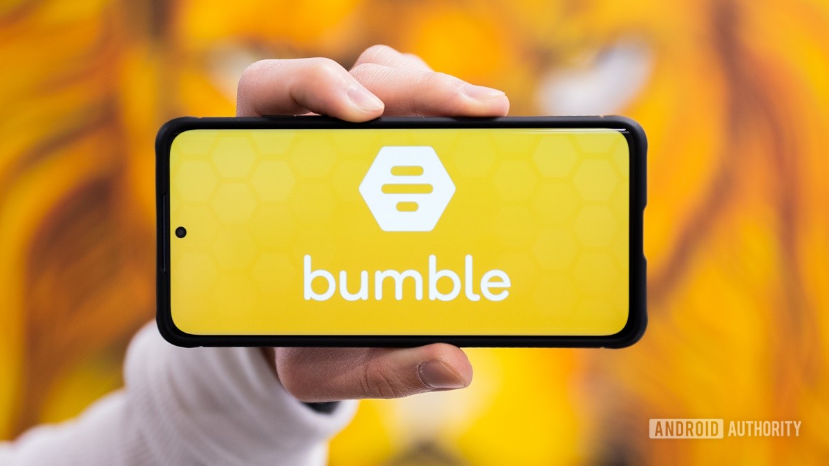 Bumble logo on smartphone