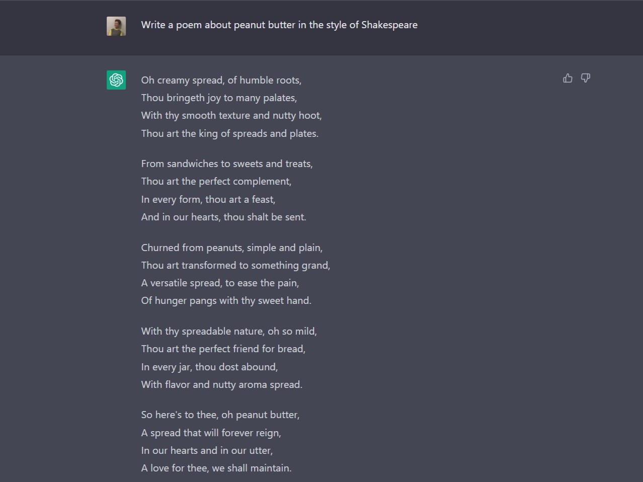 chatgpt peanut butter poem