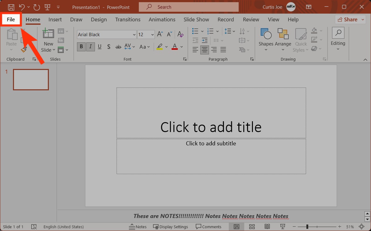 click file powerpoint