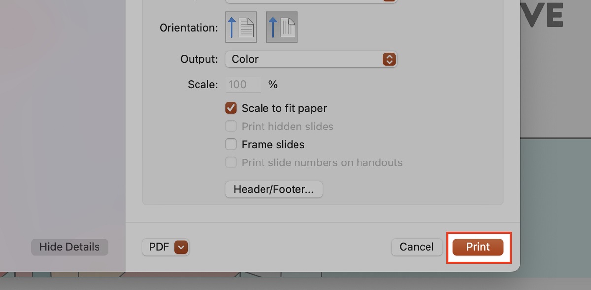 click print for powerpoint mac 1