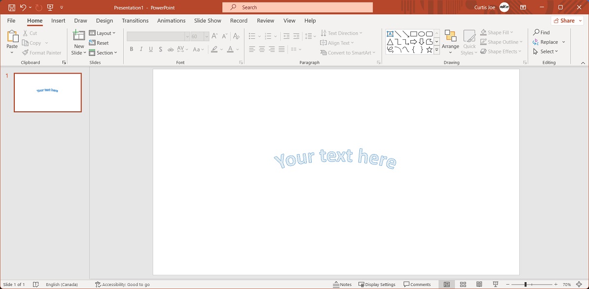 curved text powerpoint