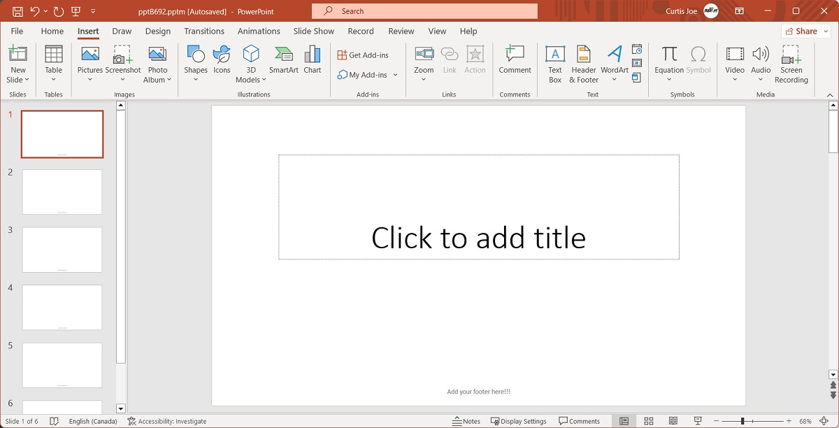 footer in a powerpoint presentation