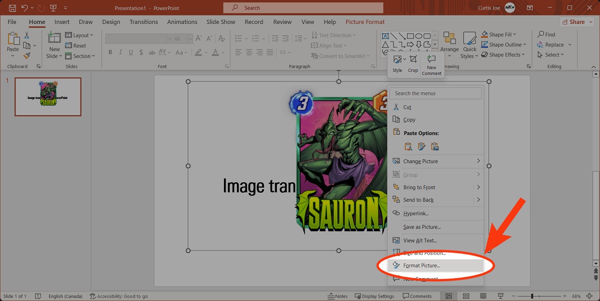 format picture in powerpoint