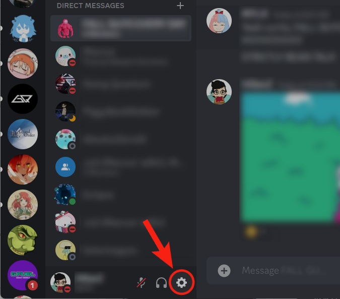 go to settings discord
