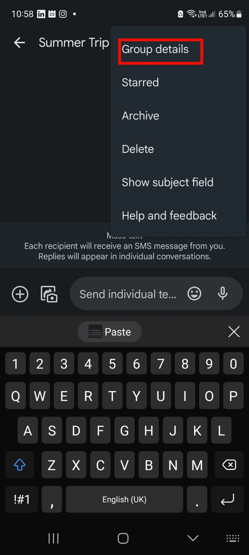 google messages add recipient to group group details