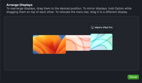 mac displays universal control rearrange order