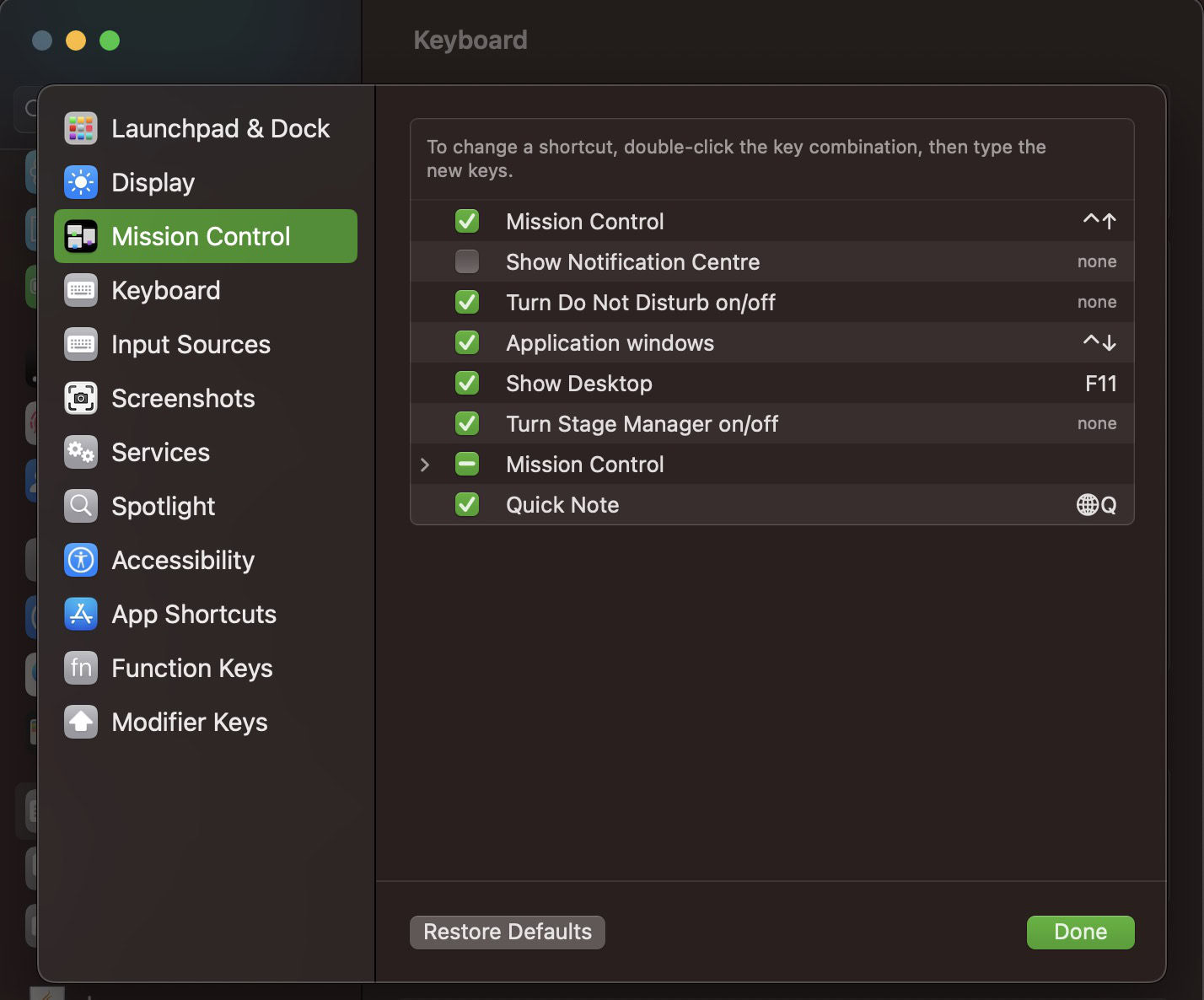 mac keyboard settings shortcuts