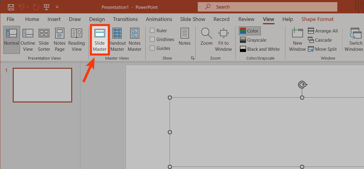 open slide master view powerpoint