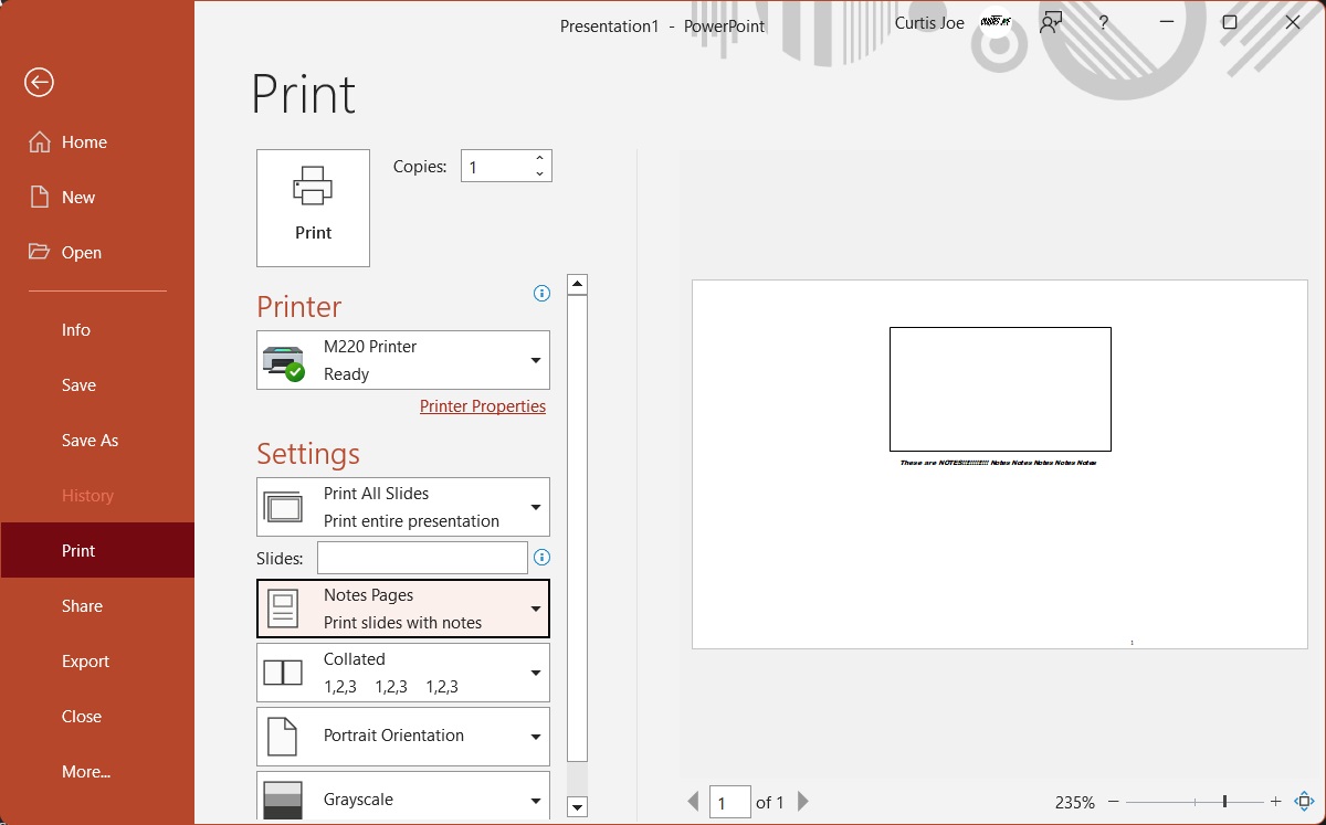 print notes pages powerpoint