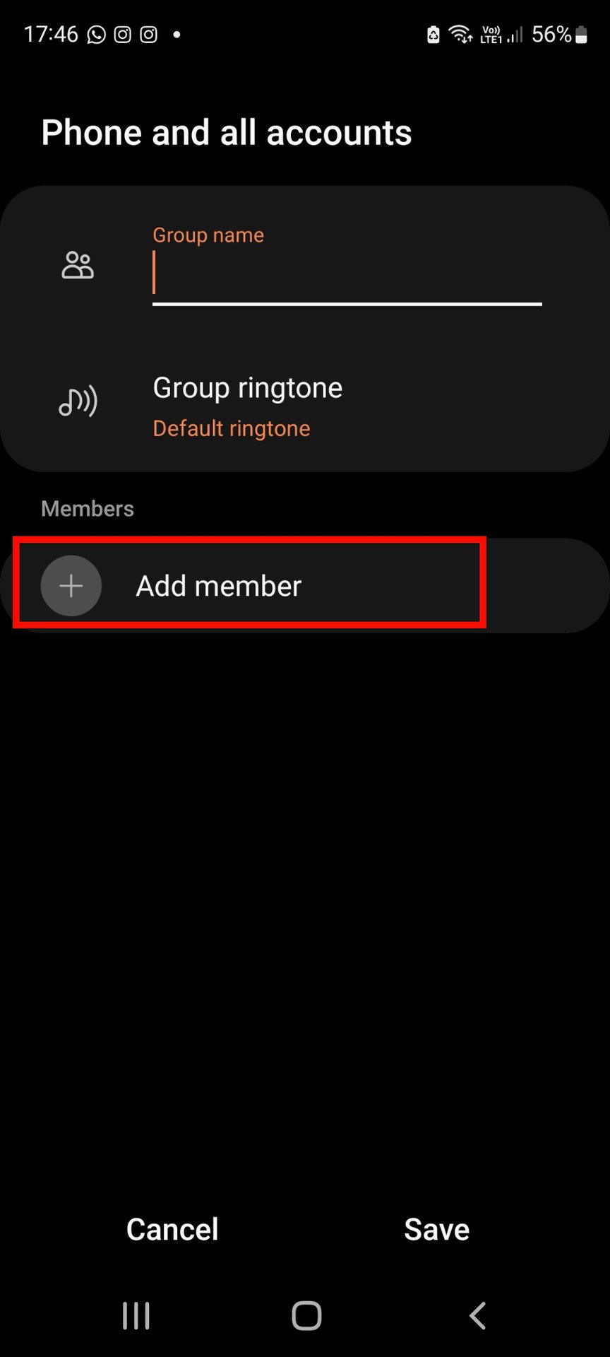 samsung group text add member