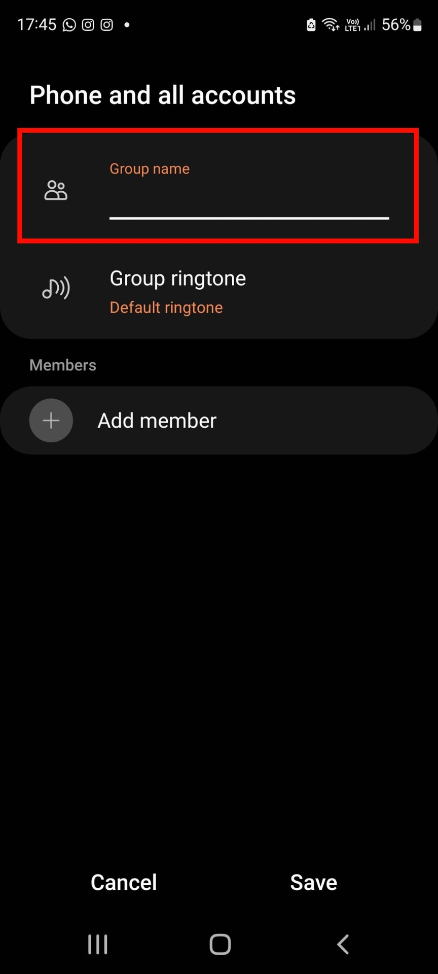 samsung group text name group