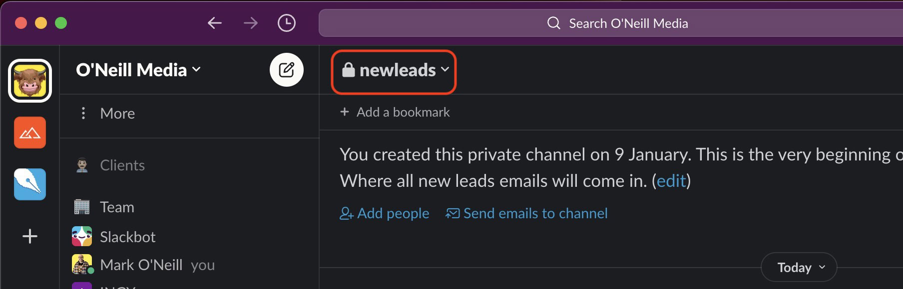 slack channel name