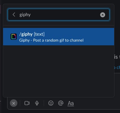 slack gif giphy command