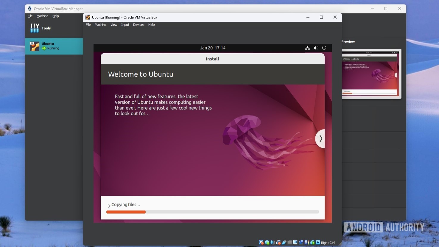 virtualbox running ubuntu virtual machine