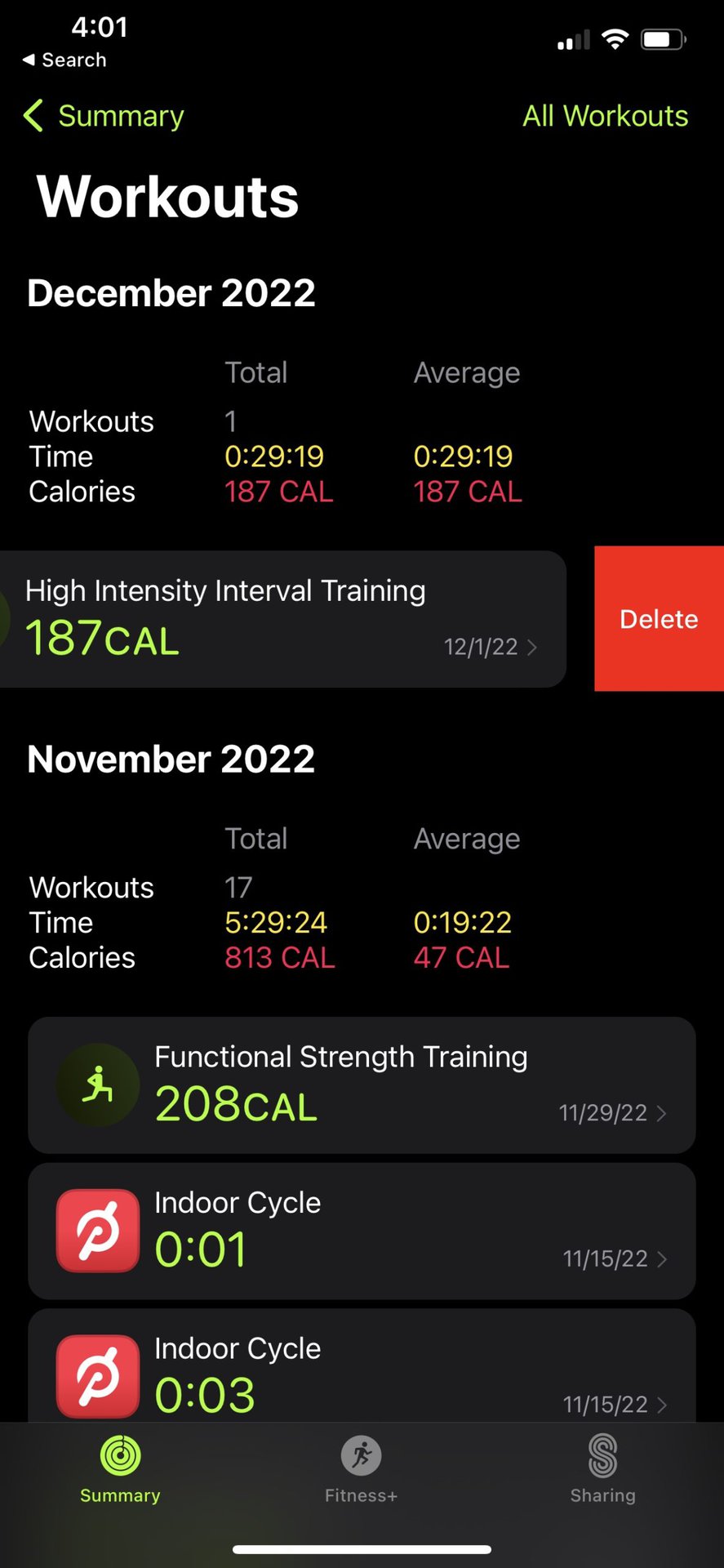 Apple Fitness App Delete Workout