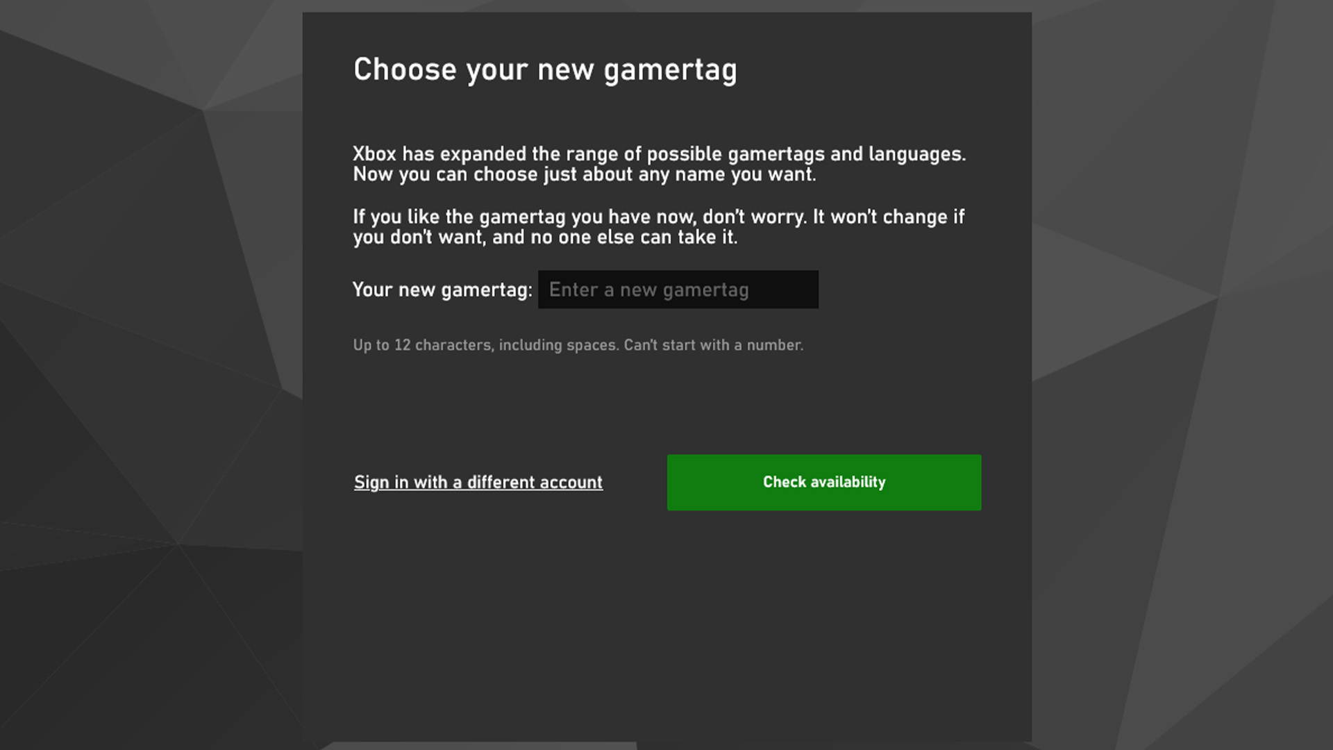 Change Gamertag Xbox on website