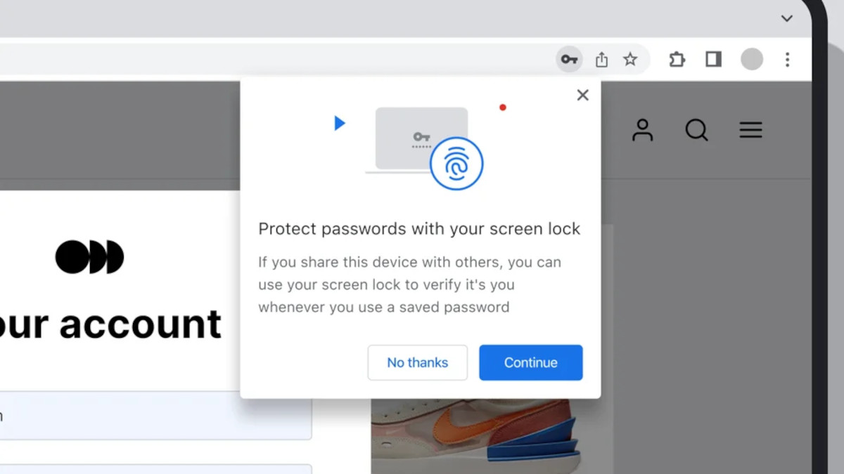 Chrome desktop biometric authentication password manager