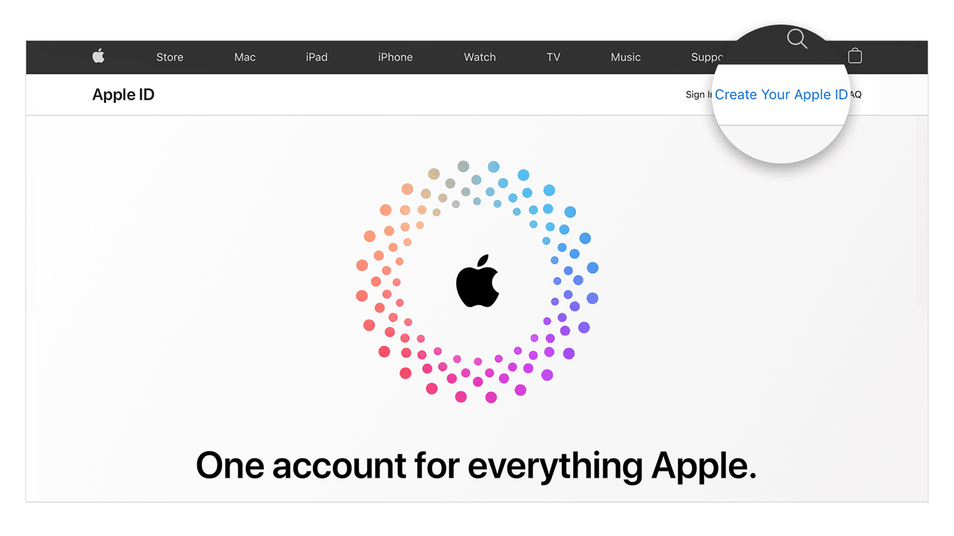 Creating an Apple ID on the web