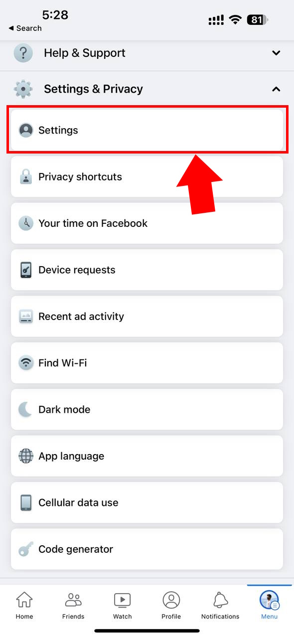 Facebook Account Settings How to deactivate on iPhone app 3