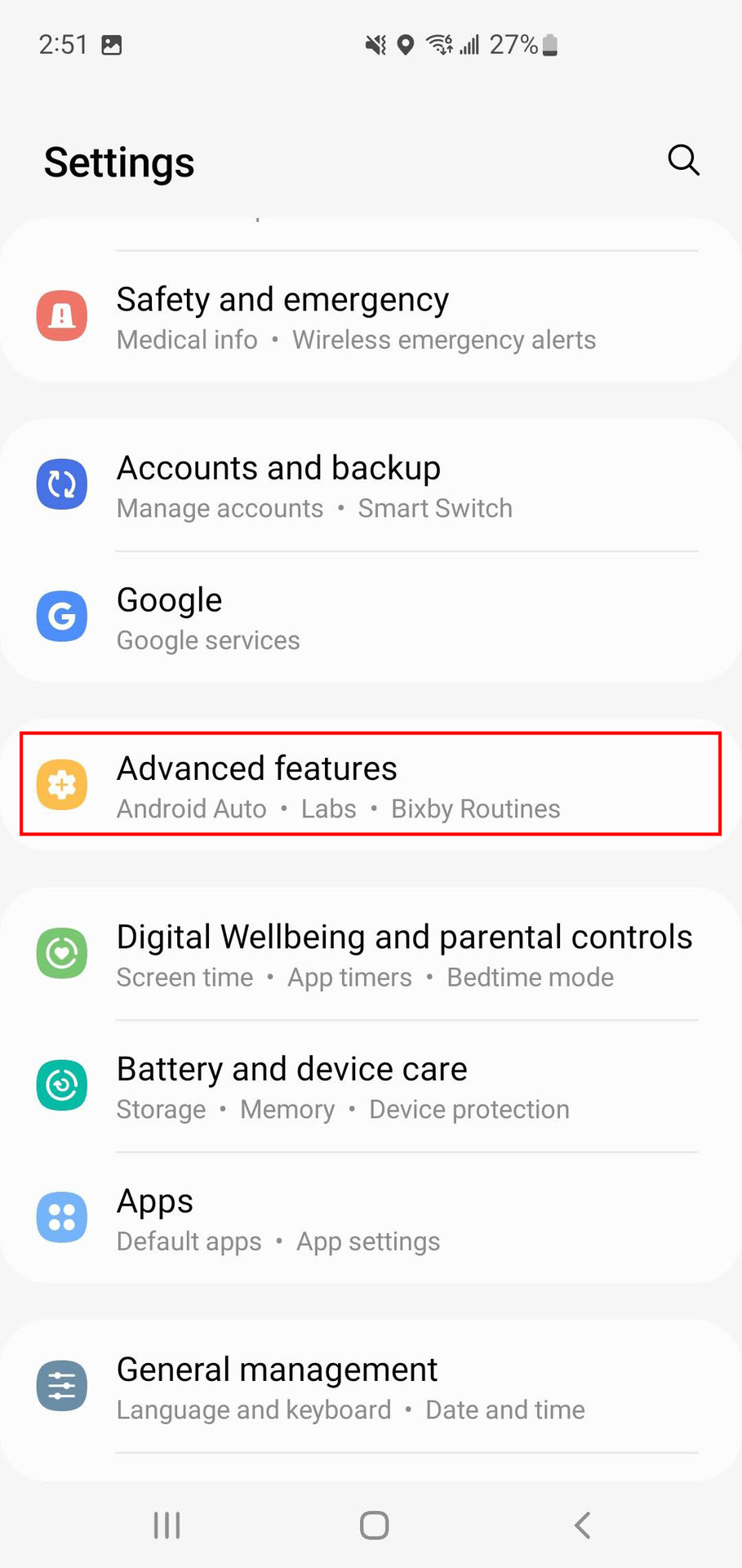 How to access screenshot settings on Samsung devices 1