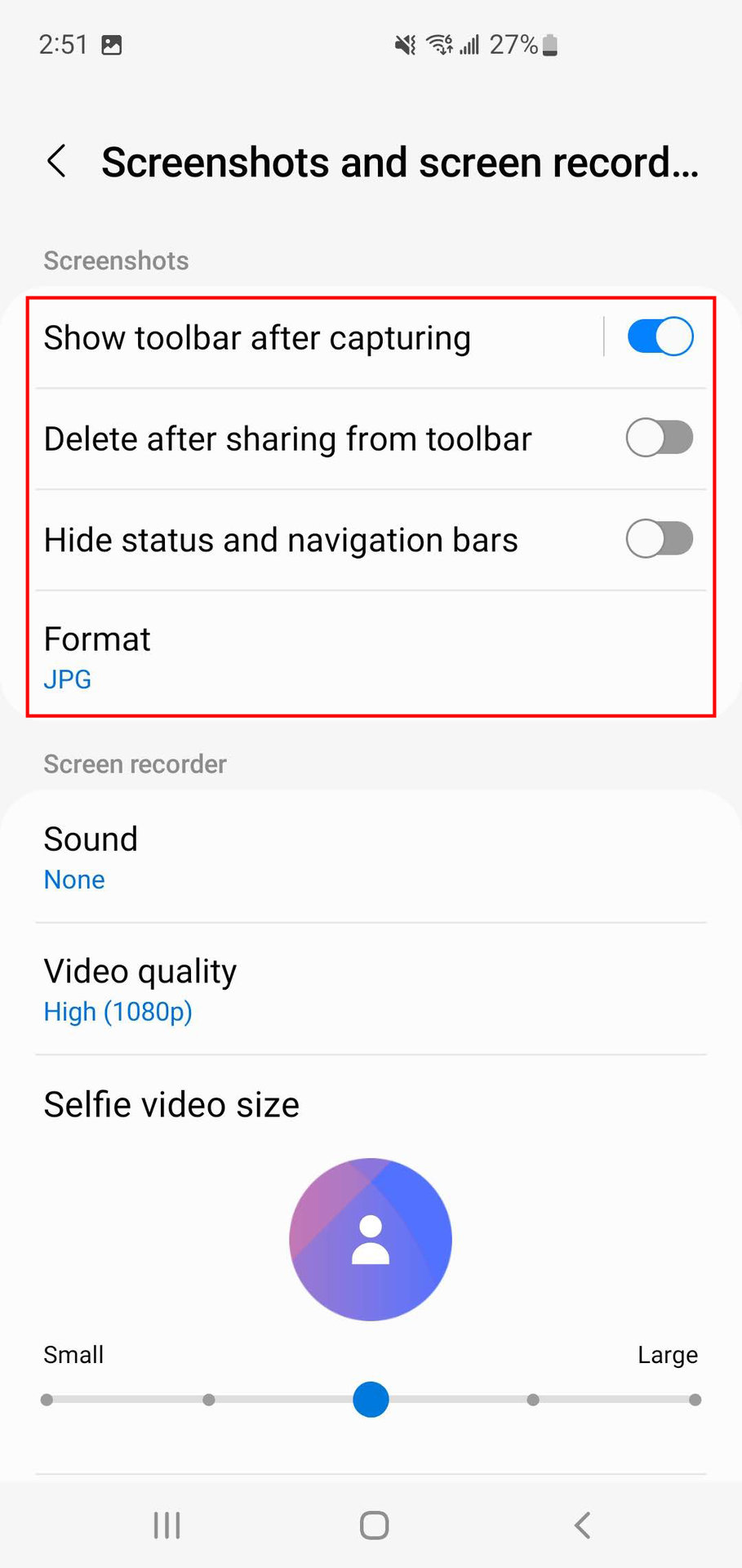 How to access screenshot settings on Samsung devices 3
