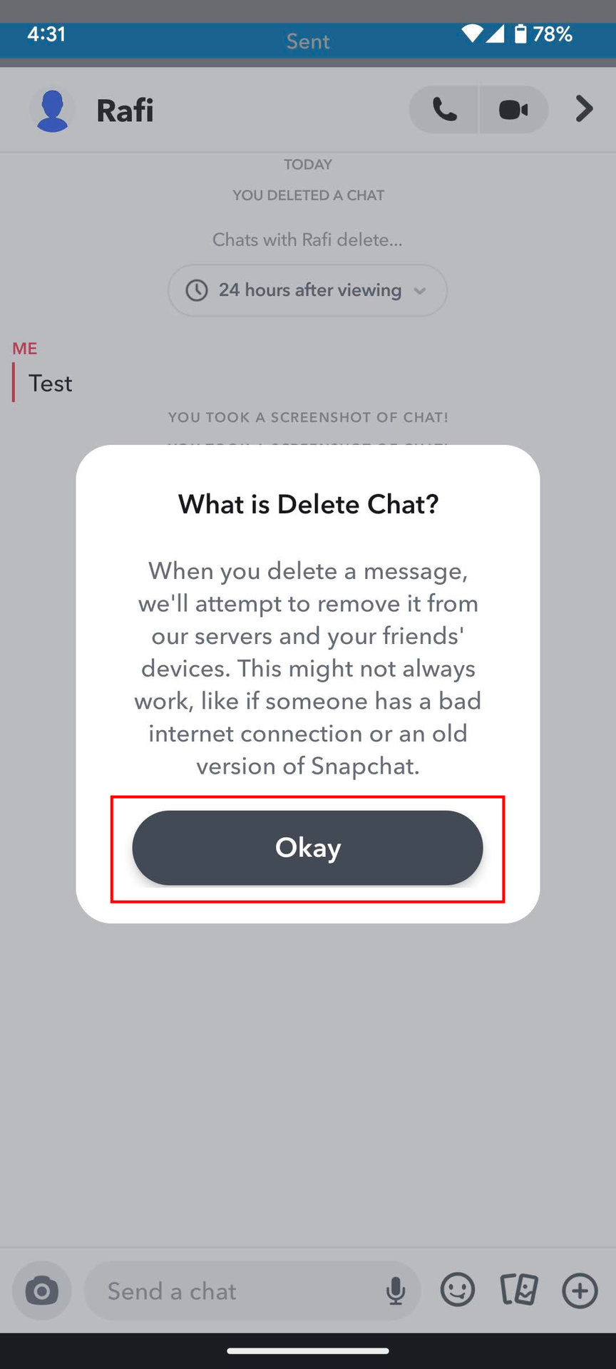 How to delete messages on Snapchat for Android (4)