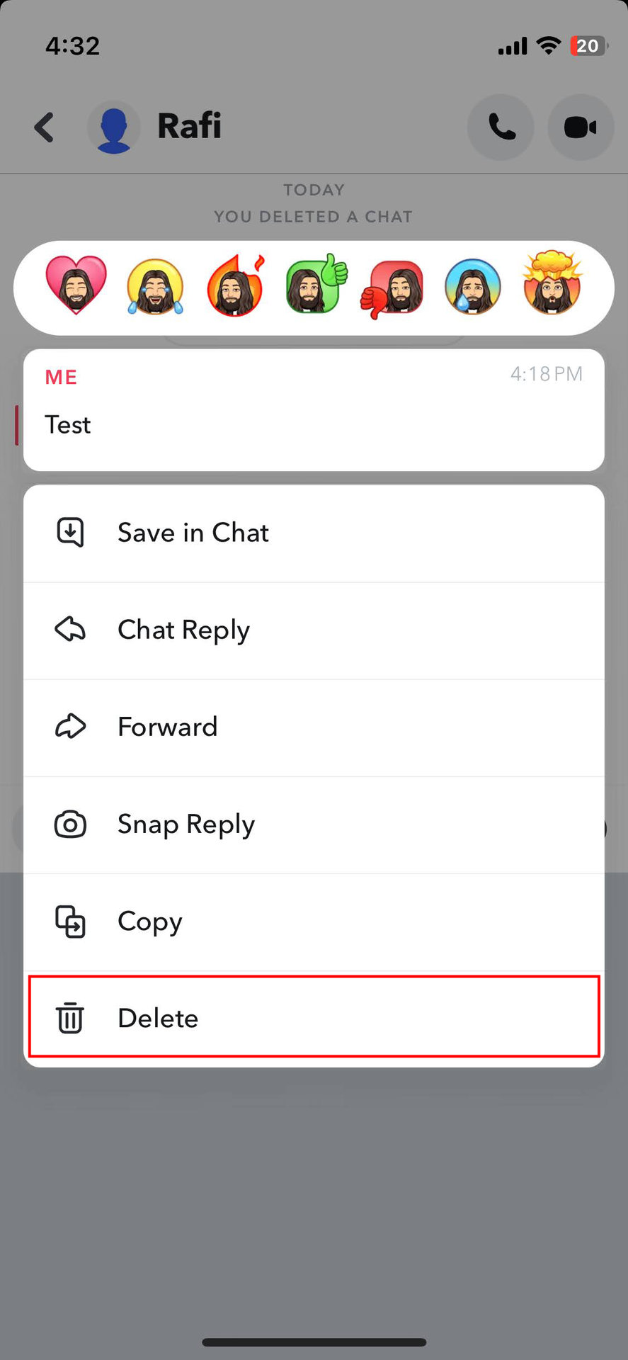 Como excluir mensagens no Snapchat para iPhone (3)