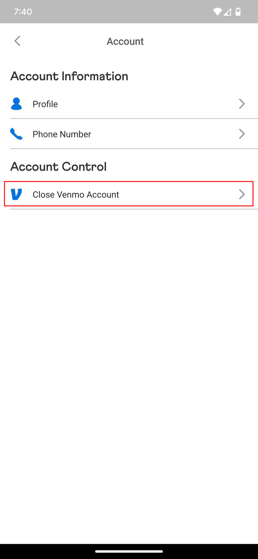 How to delete your Venmo acount on the mobile app 3