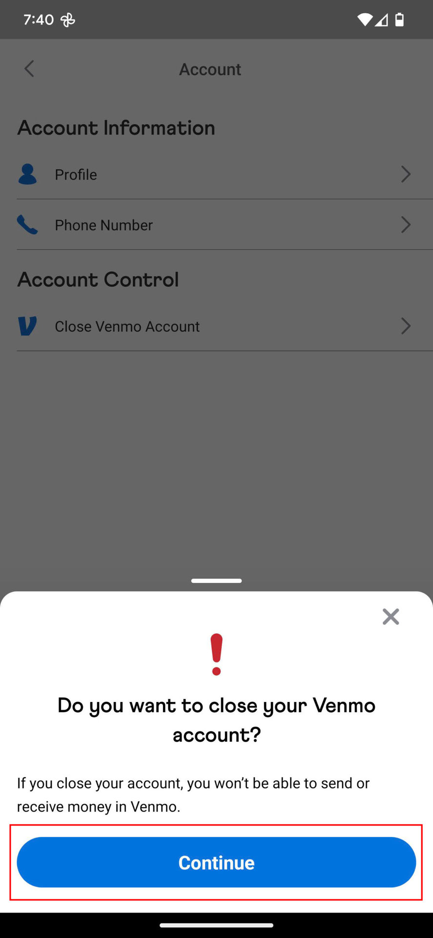 How to delete your Venmo acount on the mobile app 4