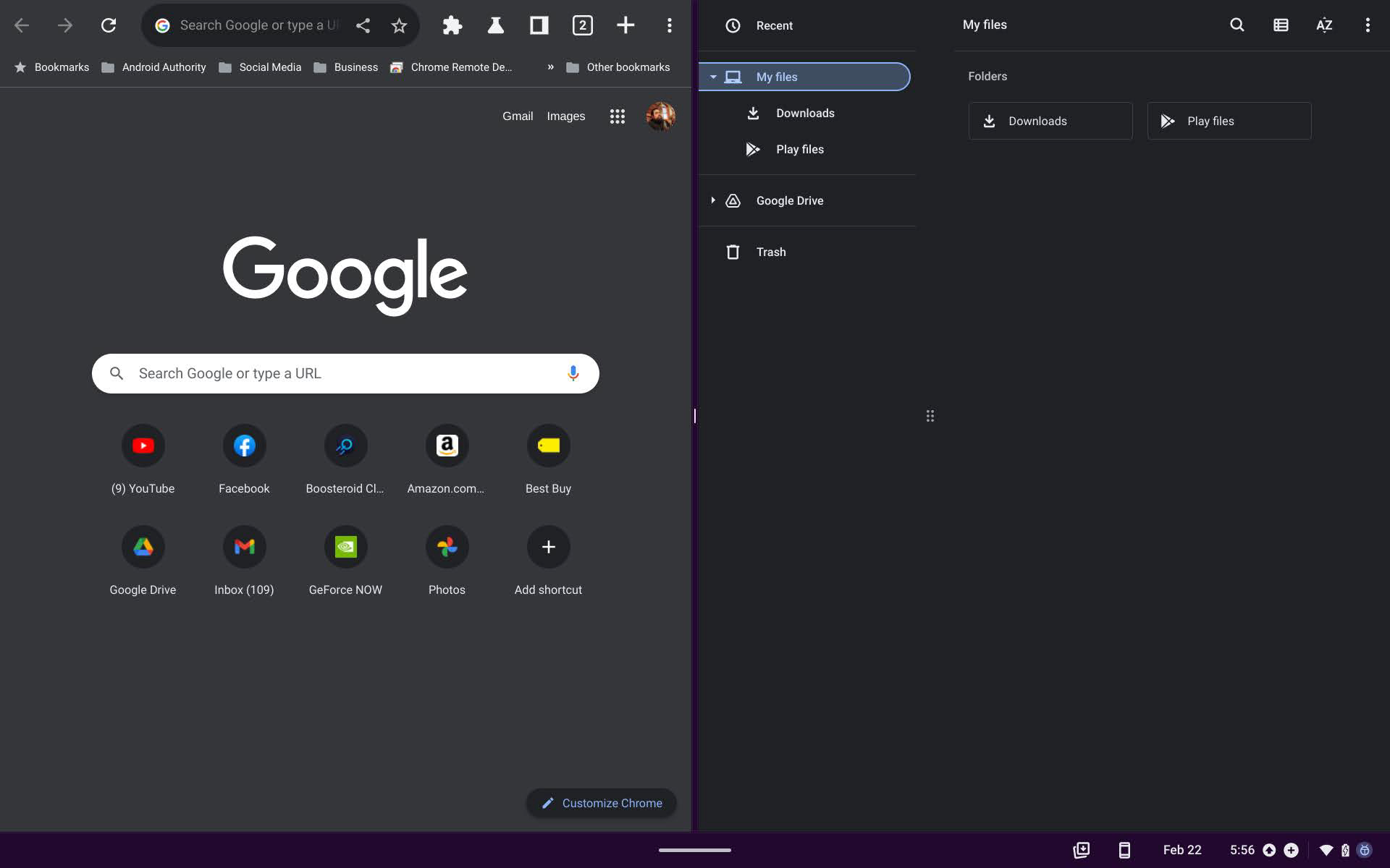 How to split the screen on a Chromebook using tablet mode 5