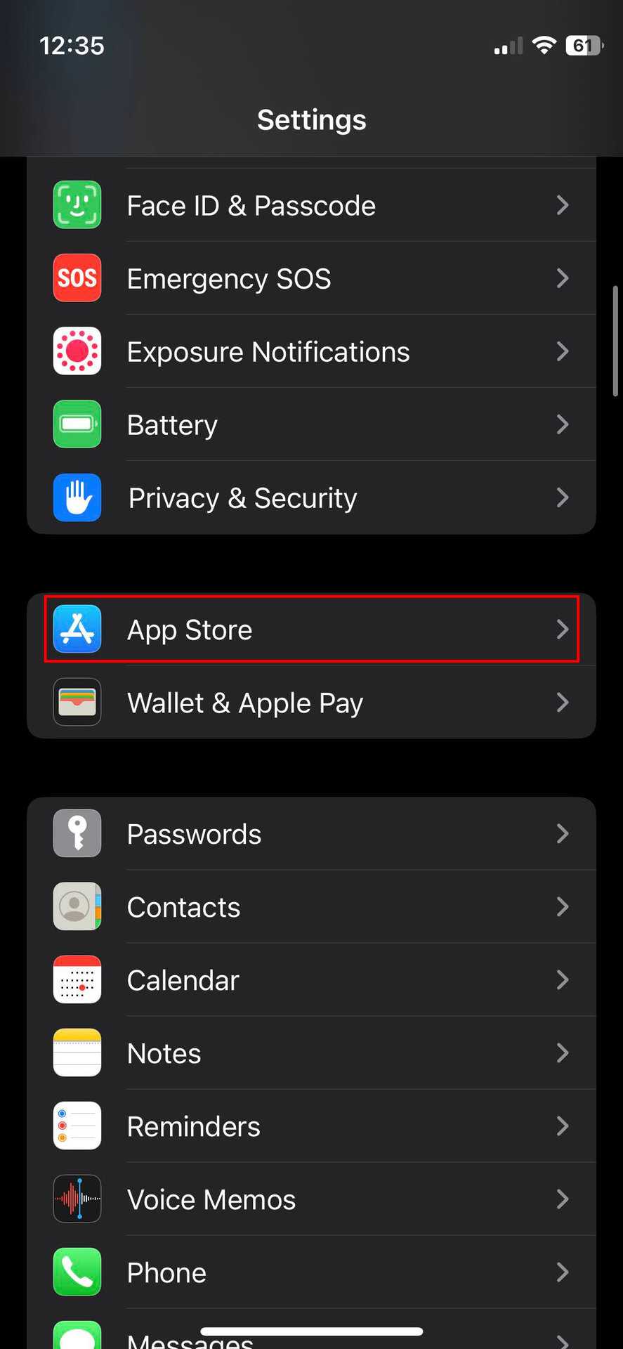 Come disattivare gli aggiornamenti automatici di Apple App Store 1