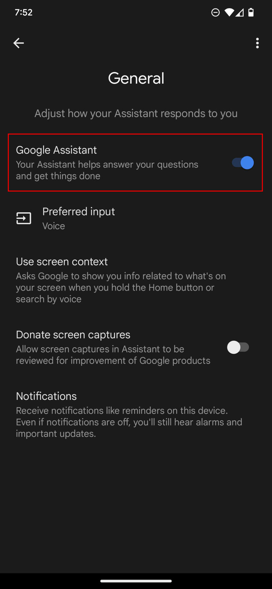 How to turn off Google Assistant on Android 13 5