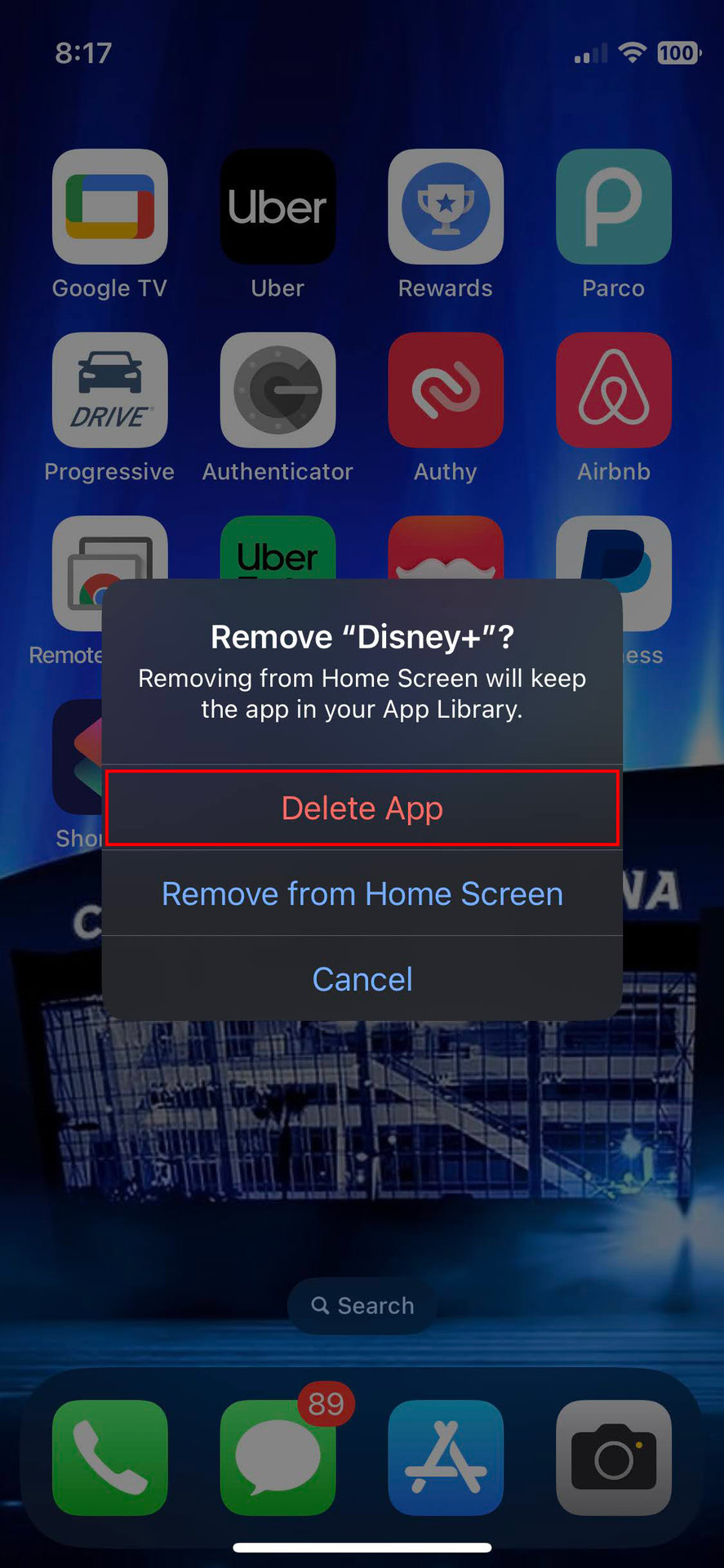 How to uninstall an iOS app 3