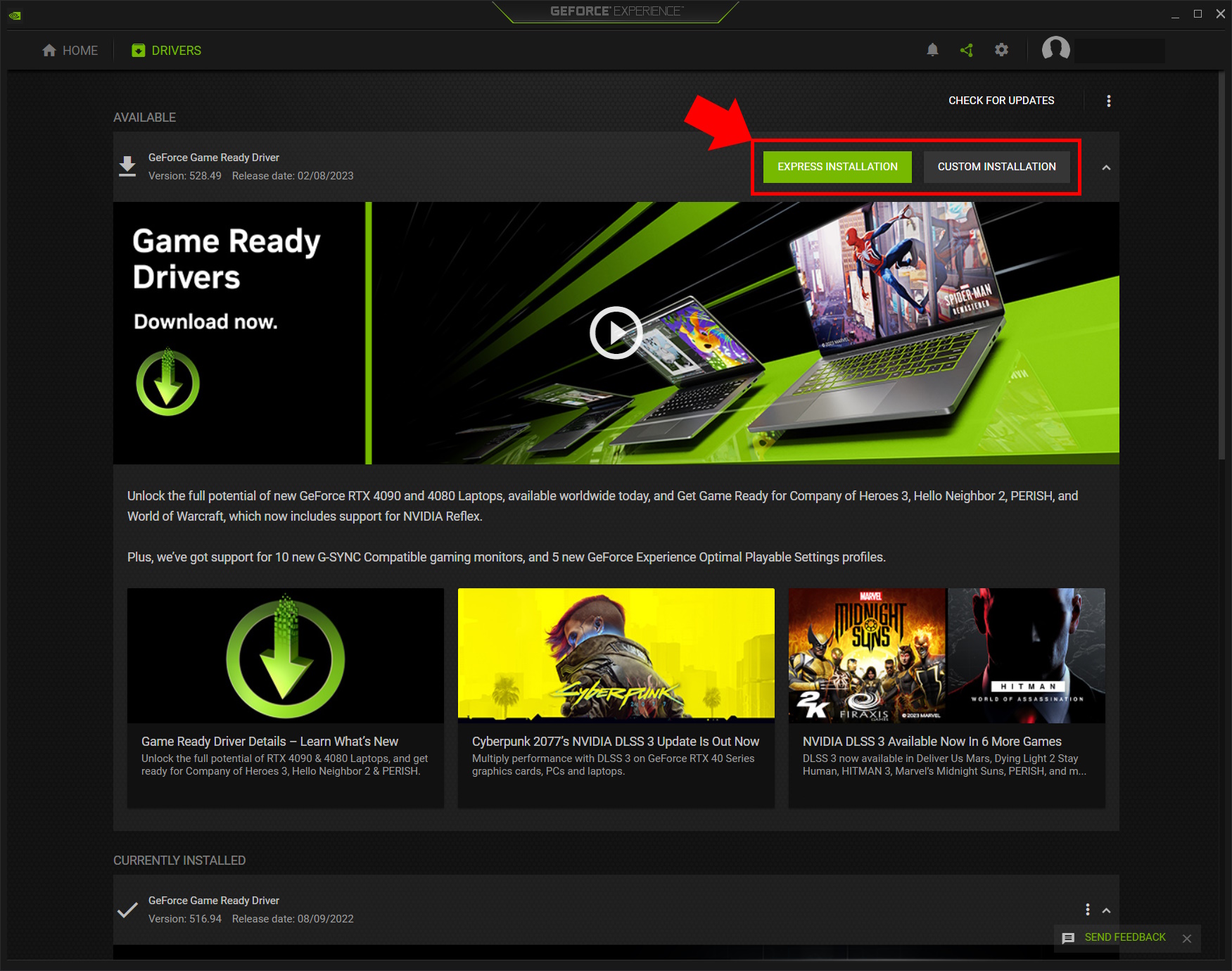How to update NVIDIA drivers GeForce Experience 3