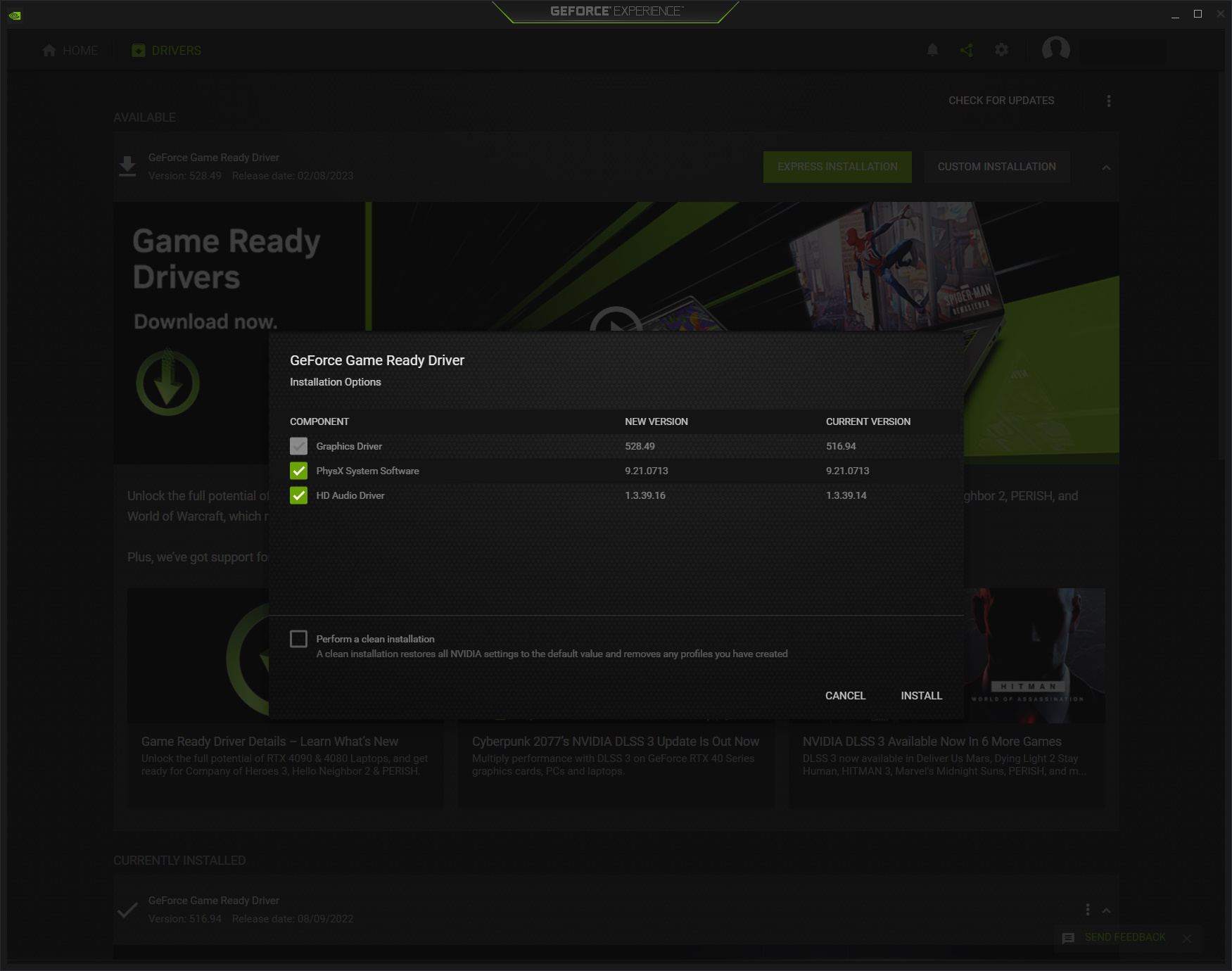 How to update NVIDIA drivers GeForce Experience 4