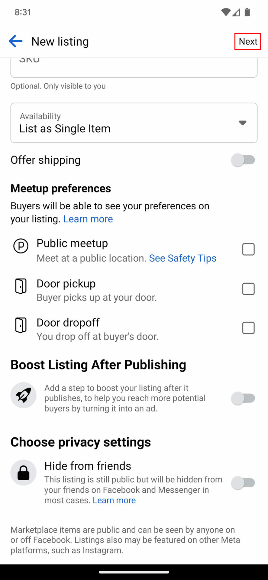 How tp publish a listing on Facebook Marketplace on mobile 6