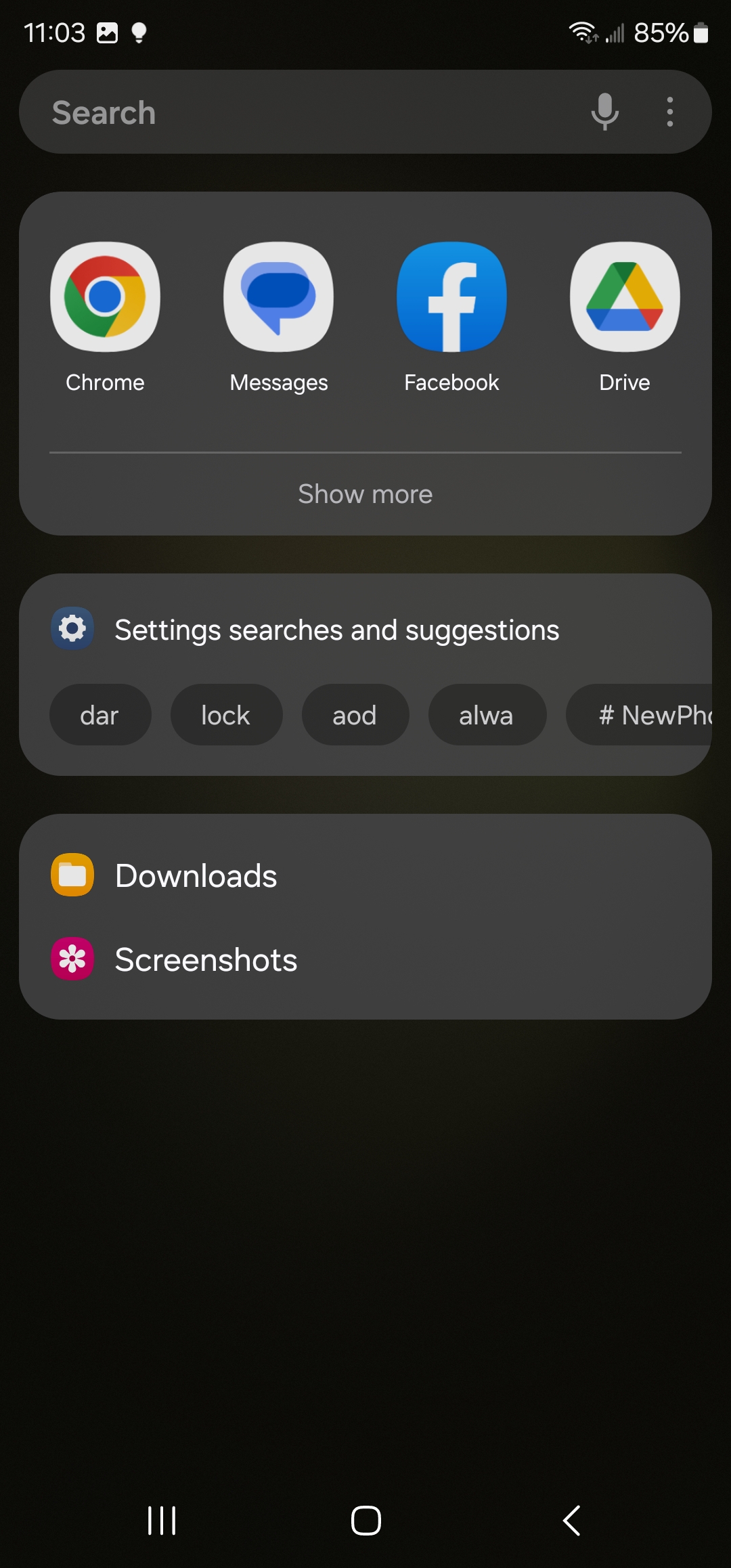 One UI App Drawer Search