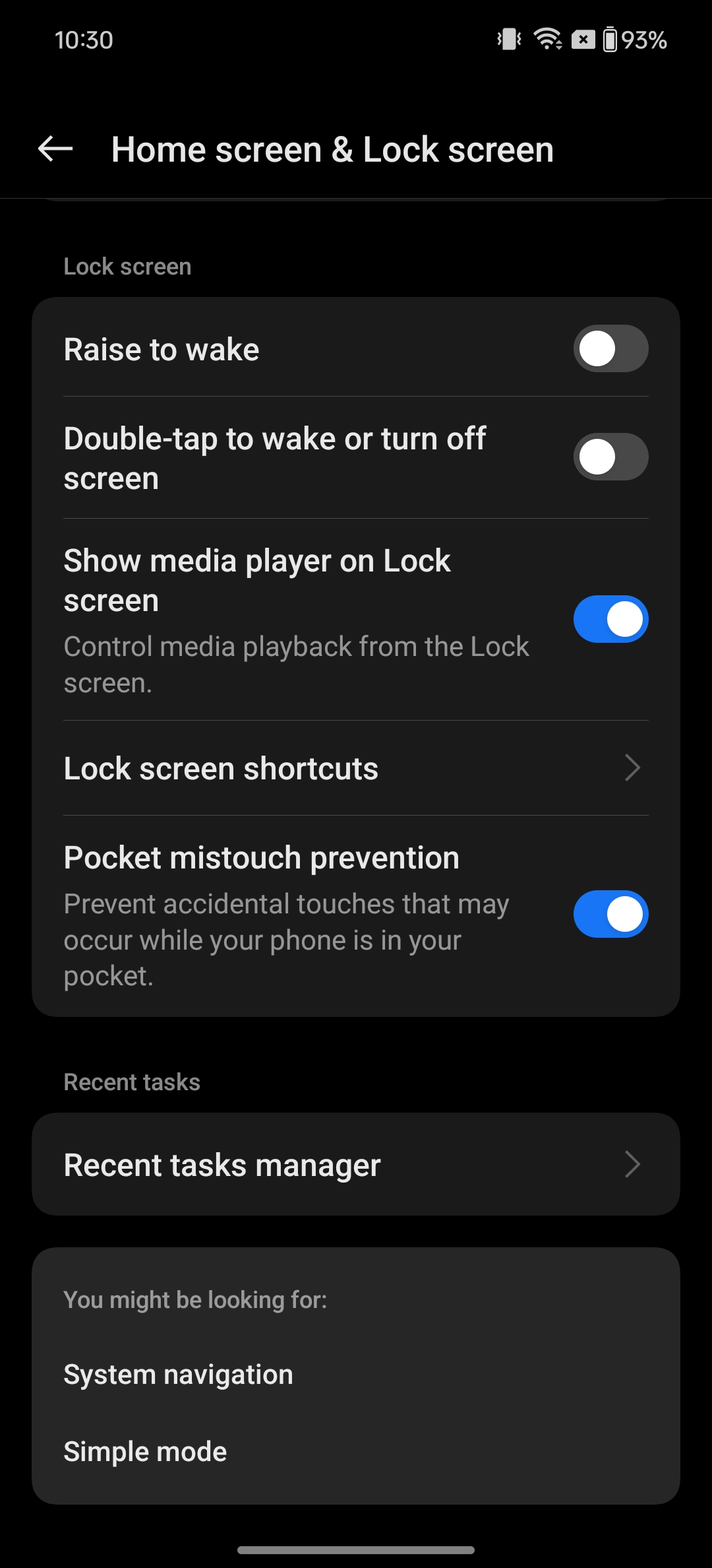 Oxygen OS Lock Screen Settings