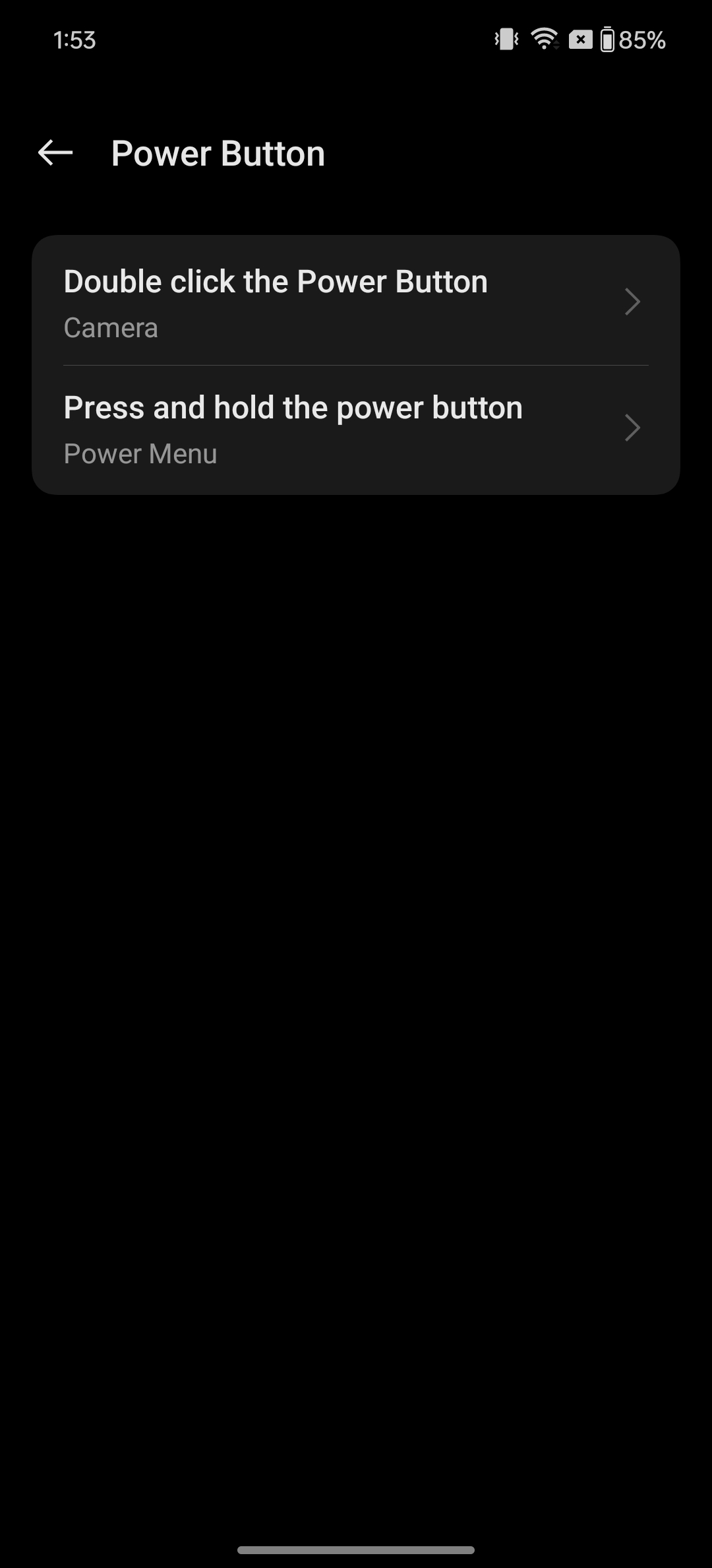 Oxygen OS Power Button Options