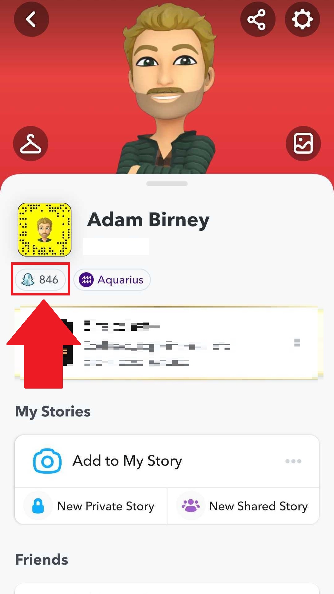 Snapchat profile snap score