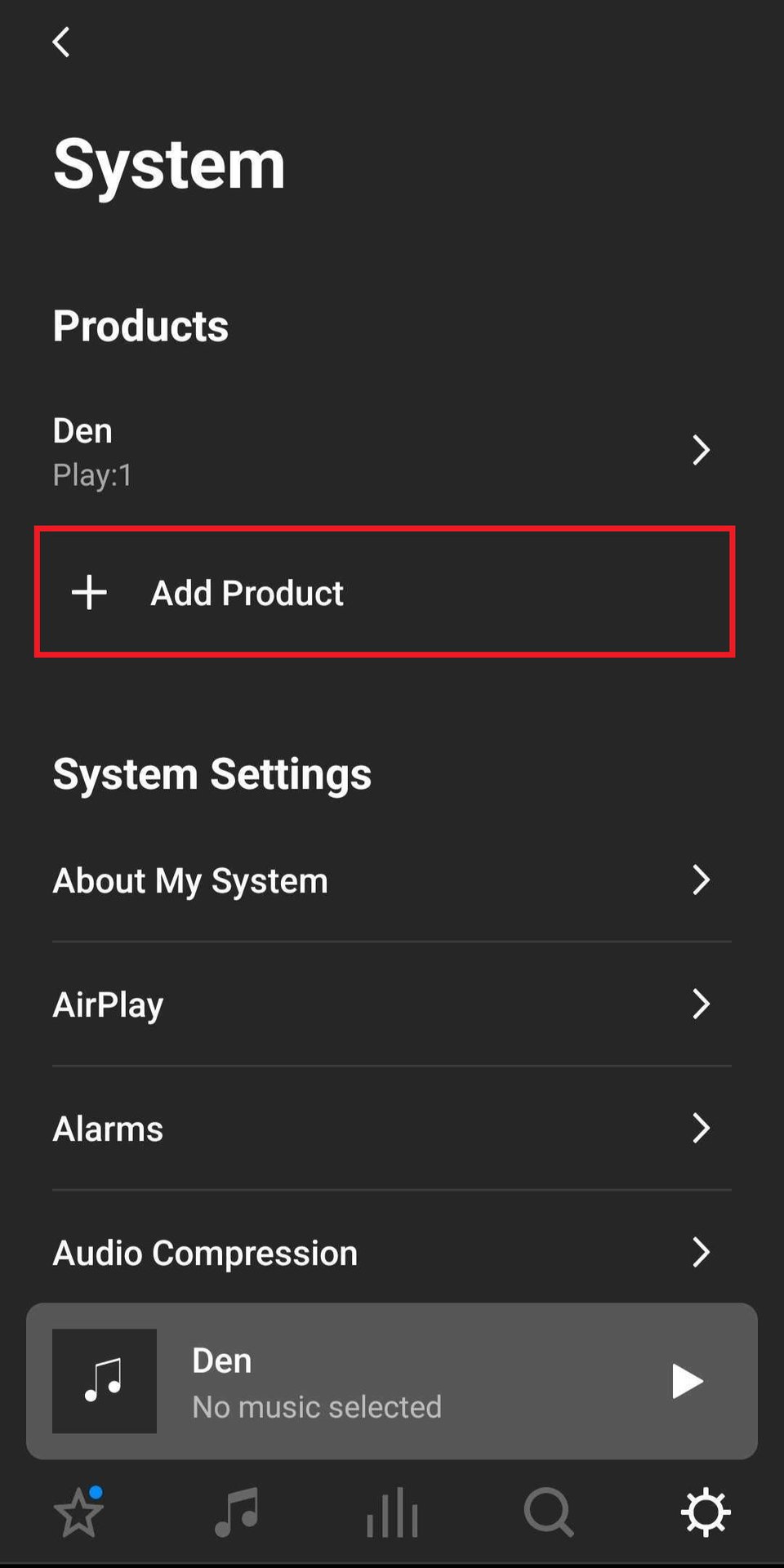 Sonos app add product