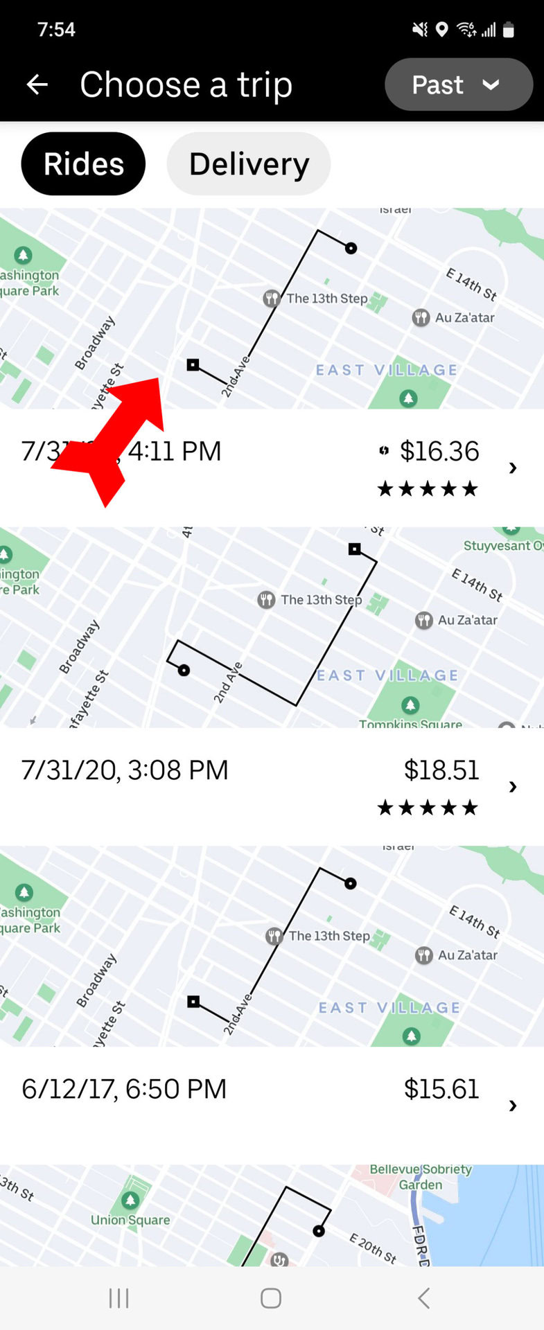 Uber Contact Driver Choose Trip