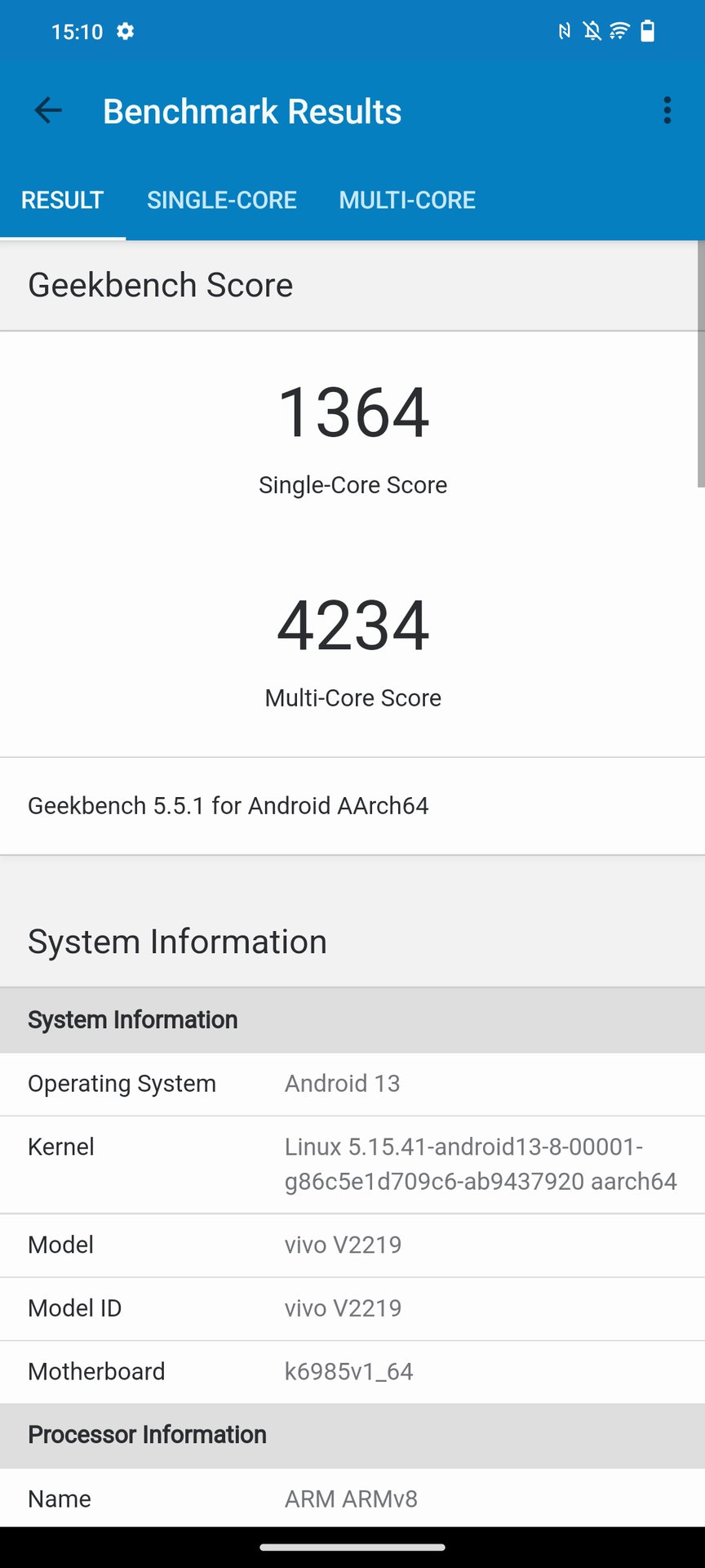 Vivo X90 Pro Geekbench 5 benchmark