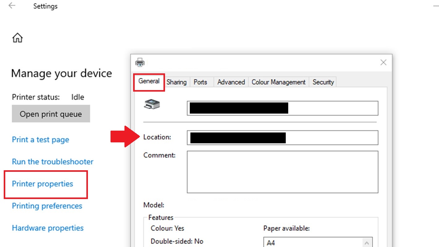 Windows Devices how to find printer ip address.