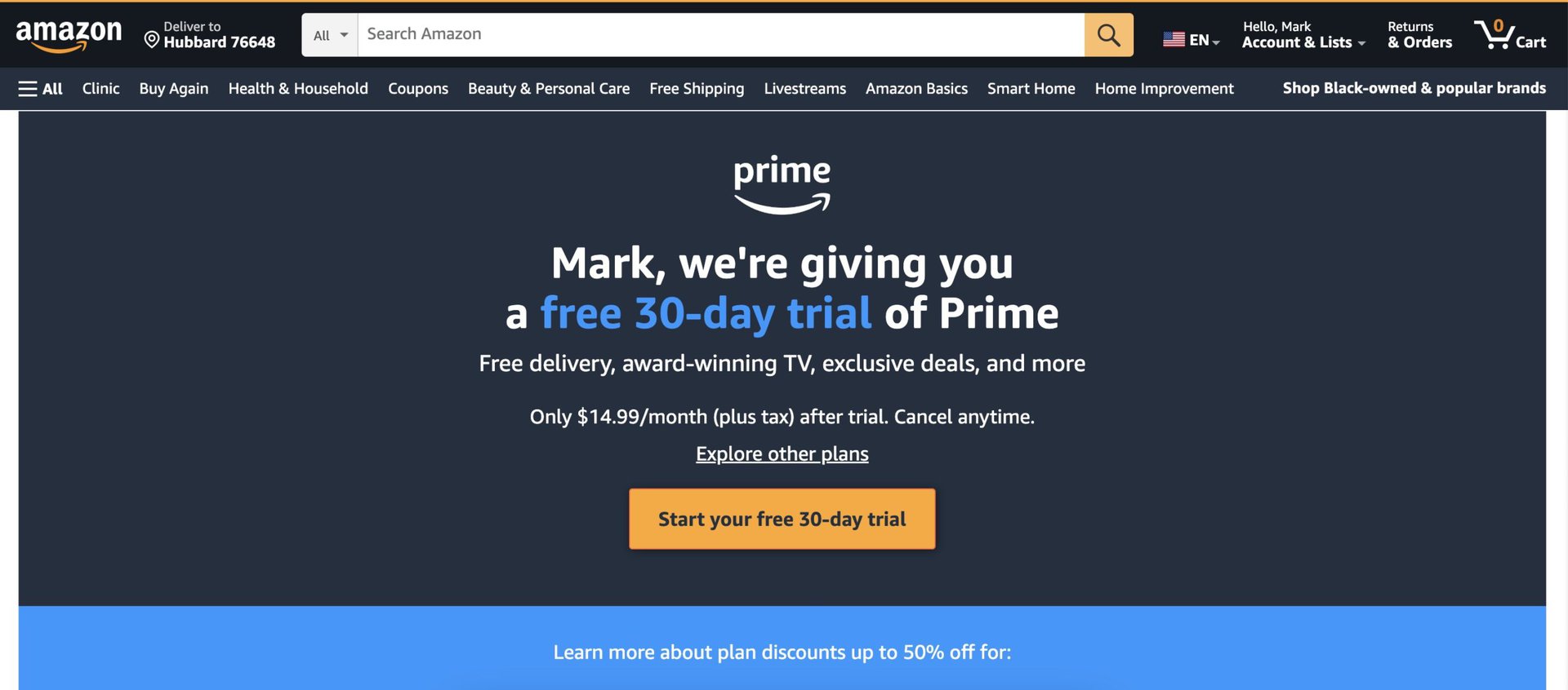 amazon prime signup