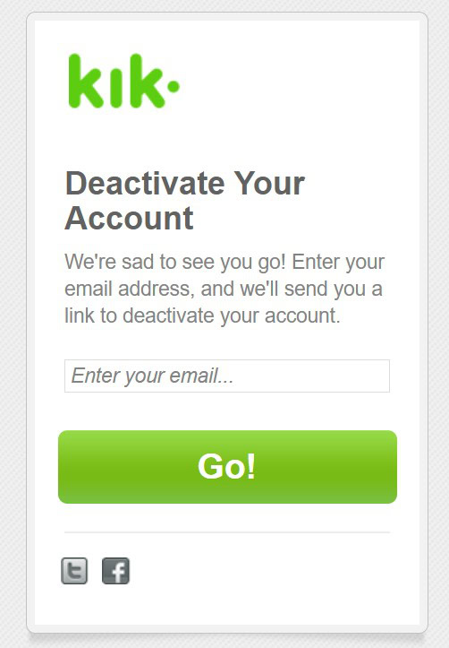 deactivate kik account